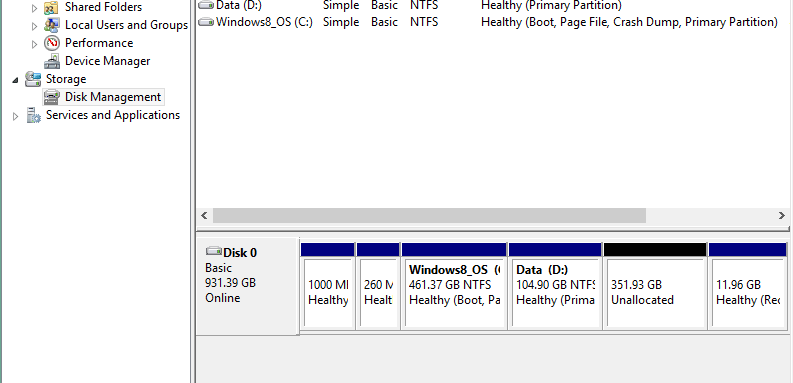 partition hard disk without formatting in windows - unallocated
