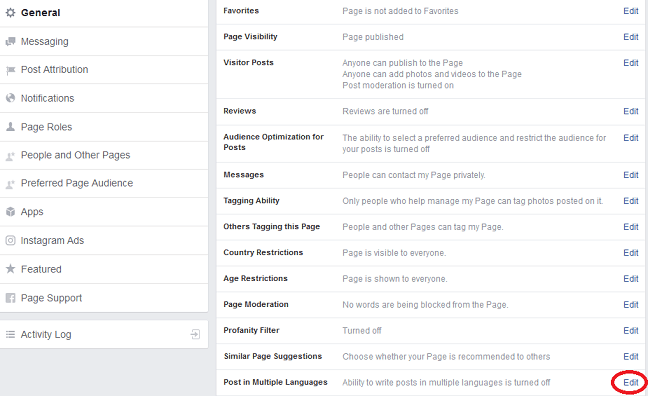 how to post in multiple languages on Facebook - multiple language page-min