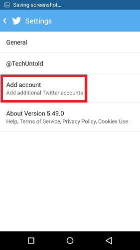 Add multiple Twitter accounts in Android app