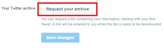 request your twitter archive