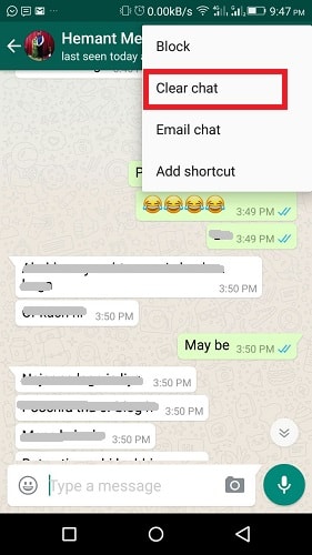 Hide specific contact from Frequently contacted section on WhatsApp Android