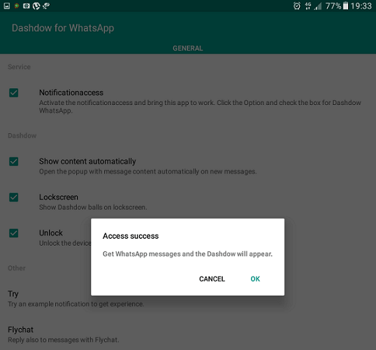 WhatsApp chat Heads without root