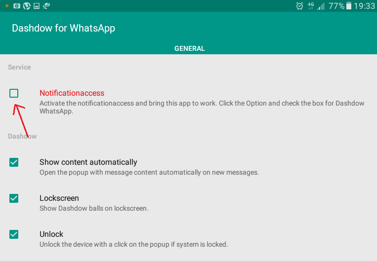 Enable WhatsApp chat Heads
