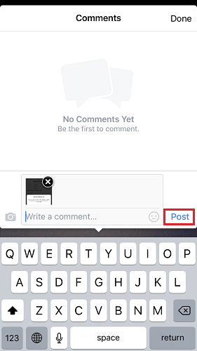 Post Photo or Video in Facebook Comment App