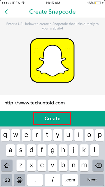 Custom Snapcode for website on Snapchat