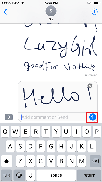 Send Handwritten Message on iPhone