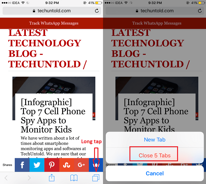 Close All Tabs in Safari At Once on iPhone/iPad