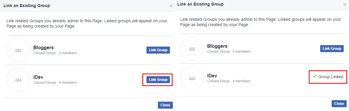Link Facebook Groups to Facebook Pages