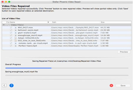 Saving Repaired Video Files on Mac/Windows