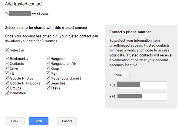 Trusted contacts who can access your google account data when you die - trusted contacts