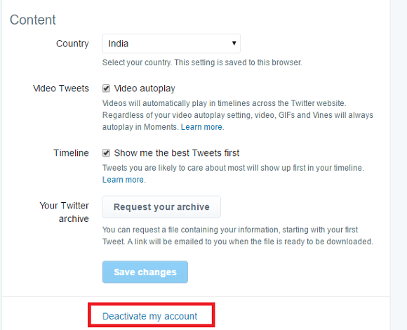 how to deactivate someones twitter account after death - option