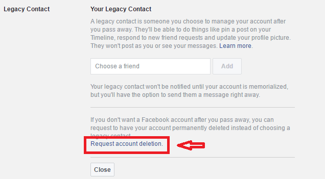 how to setup facebook account to delete automatically after death