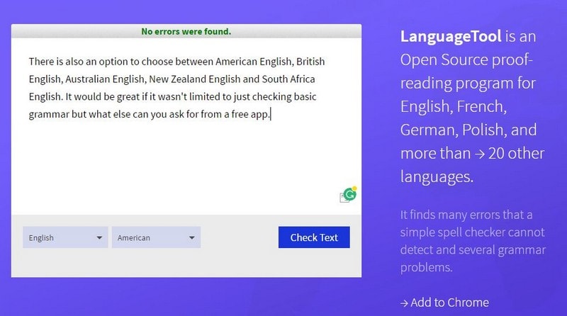 Language Tool free grammar checker