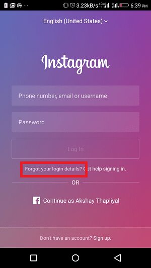 how to change Instagram password when logged in via Facebook - login