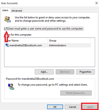 how to remove sigin password in Windows PC lock screen- username