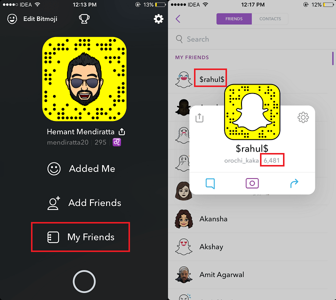 Find Others Snapchat Score