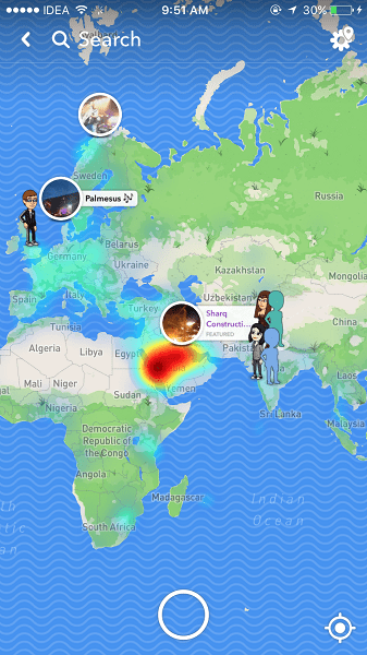 Snap Map Feature on Snapchat