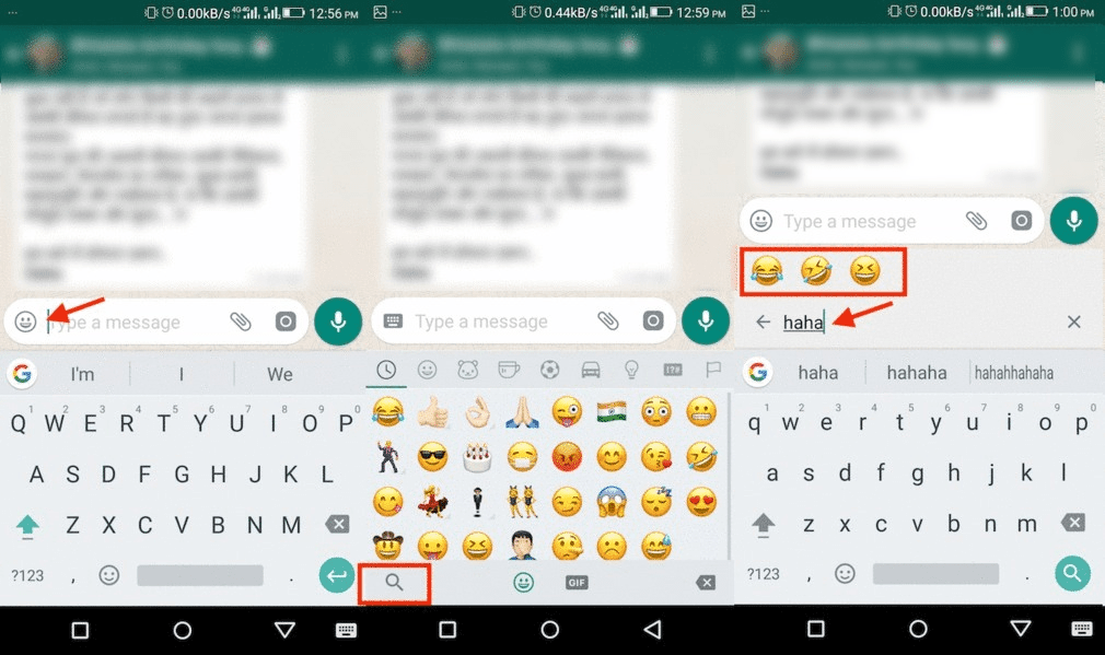 Search Emojis on WhatsApp in Android