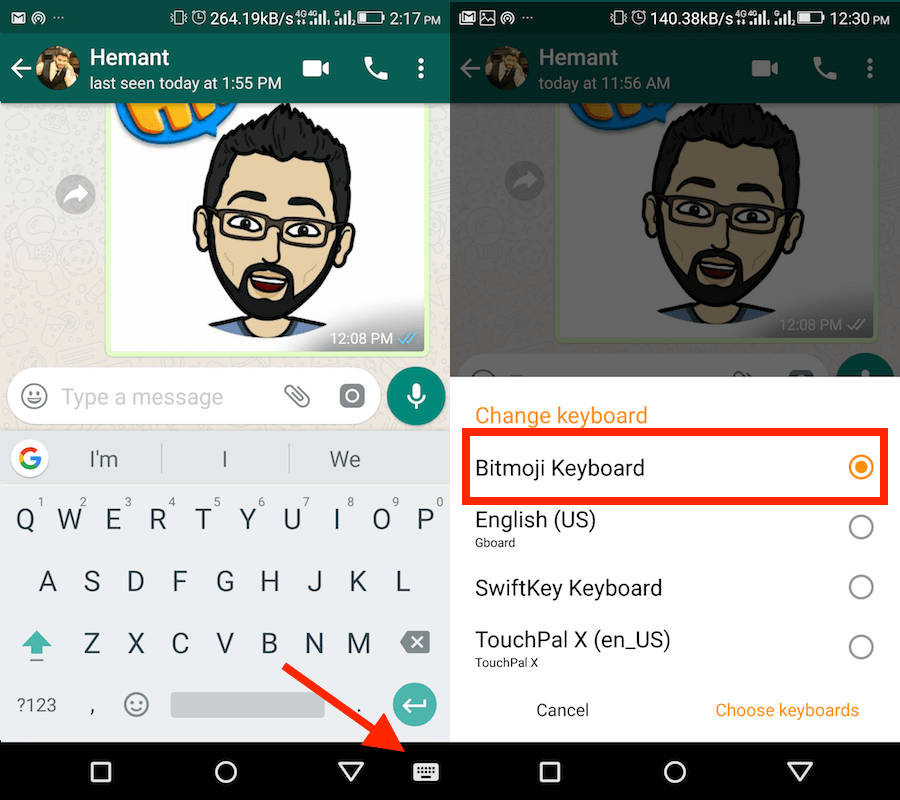 How to Link Bitmoji on WhatsApp Android