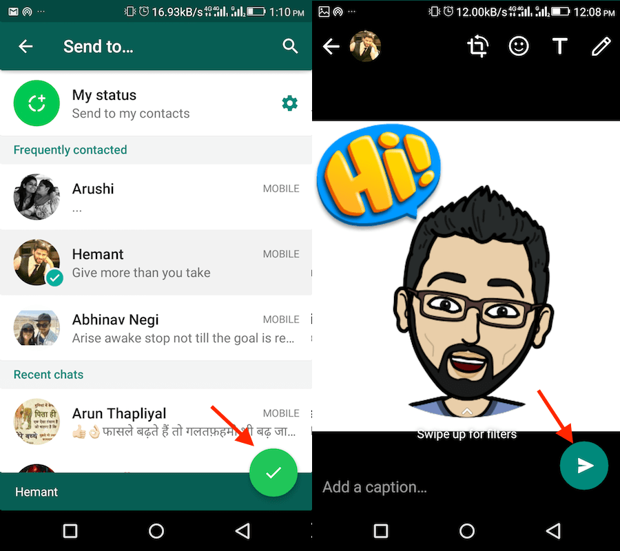 Use Bitmoji on WhatsApp