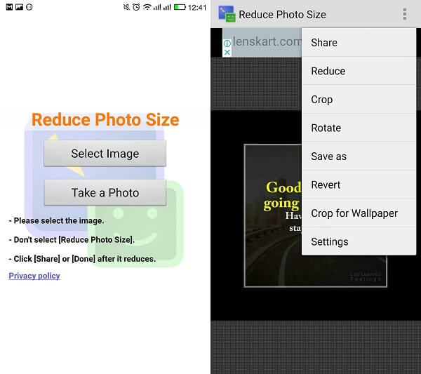 reduce photo size