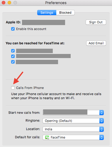 Stop iPhone calls on Mac