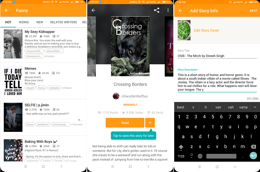 Best free app for books and stories - Wattpad