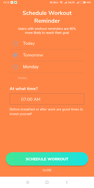 Set reminder -BetterMe app features