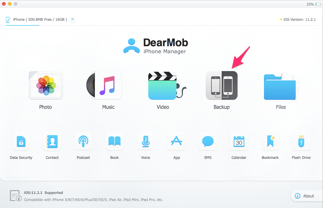 BackUp iPhone with encryption - DearMob review