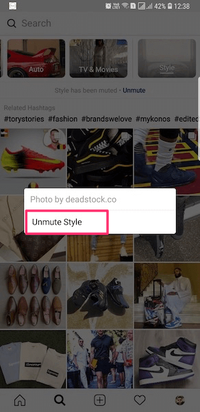 Unmute channel in Explore on Instagram