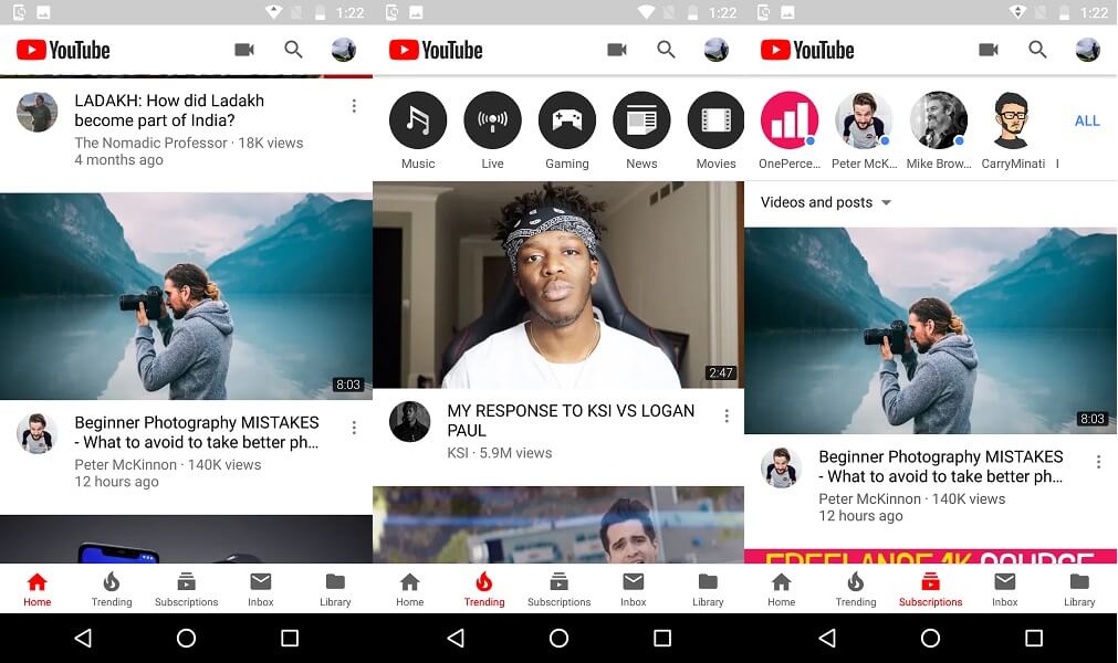 YouTube features