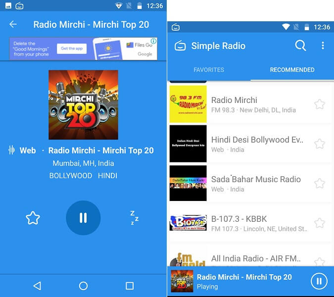 simple radio android app