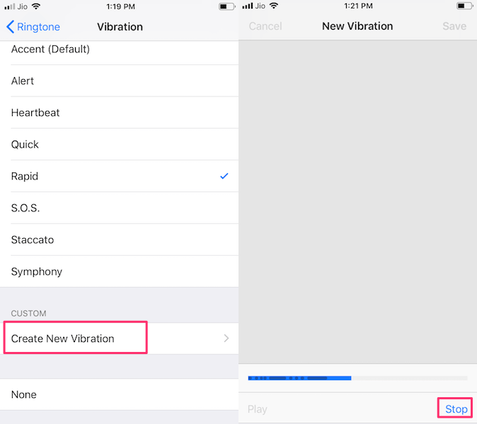 Assign custom vibration to contacts on iPhone