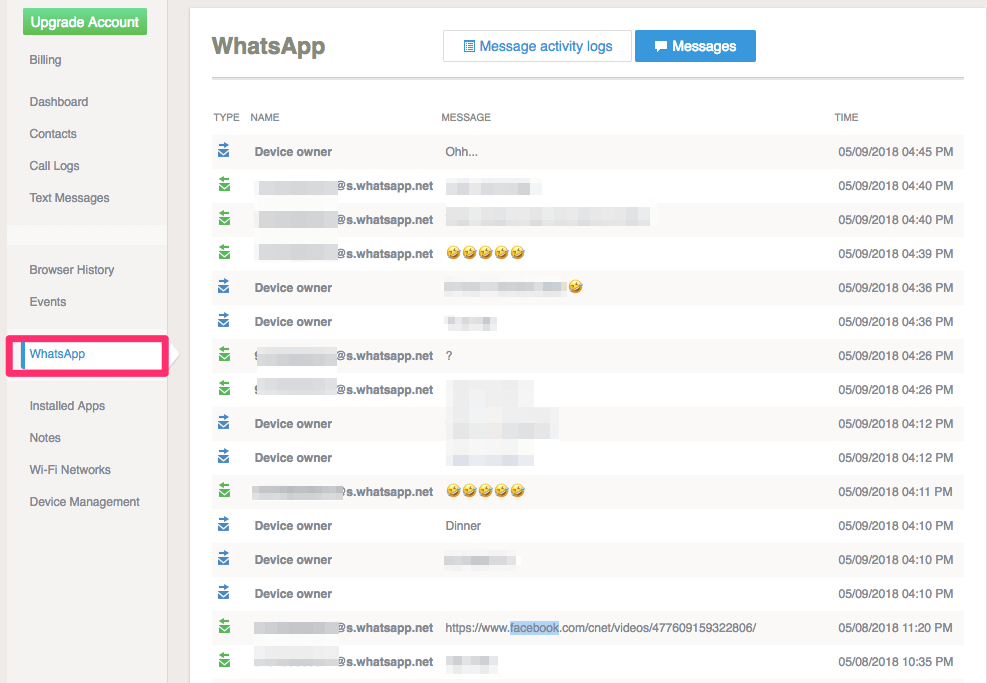 Track WhatsApp messages of others without target phone