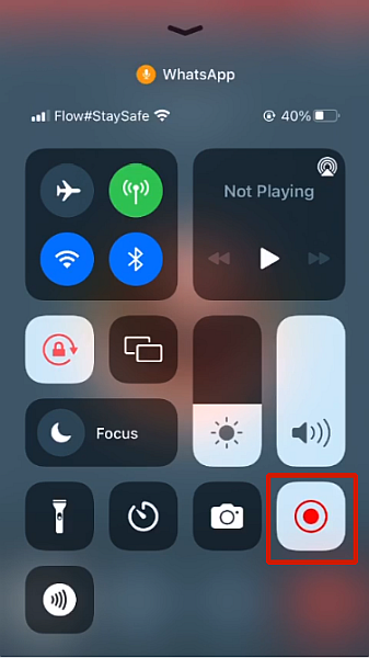 Ending screen recording in iphone