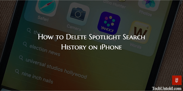 Delete Spotlight Search History on iPhone/iPad