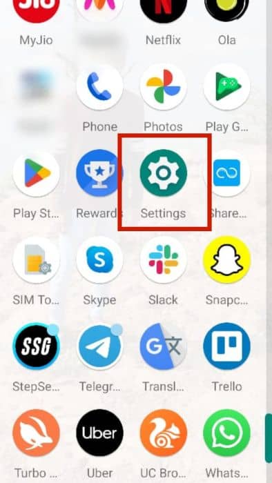 Settings app icon in app drawer on Android