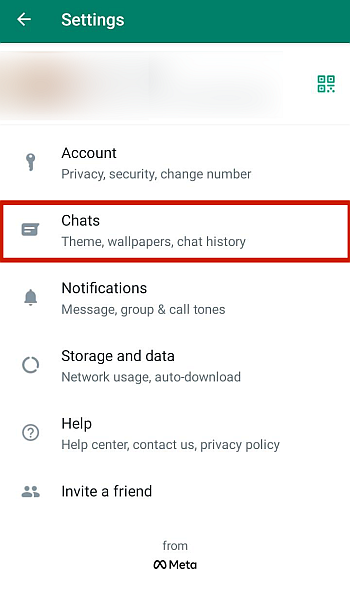 Whatsapp settings