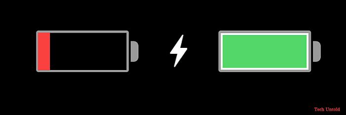 Low battery to battery full