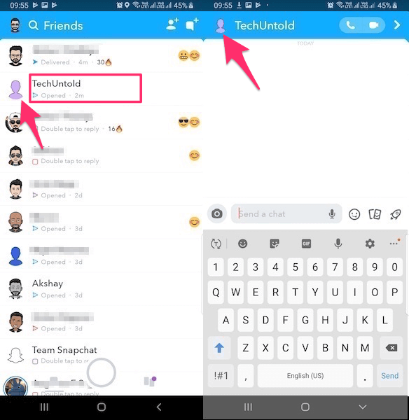 Tap On Friends Bitmoji on Snapchat