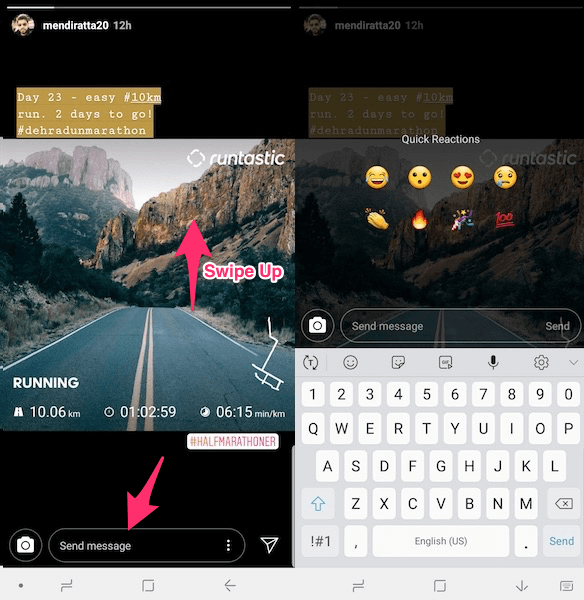 React To Instagram story
