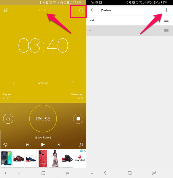 how to repeat timer on Android iPhone