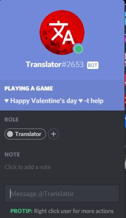 Translator bot for discord