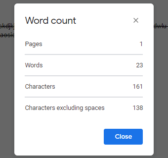 check word count in google docs