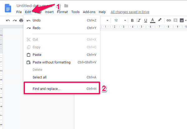 find and replace em dash in google documents