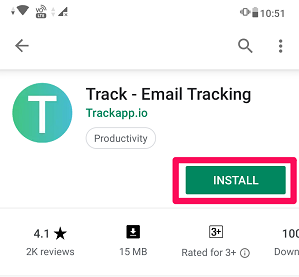 Install email tracker
