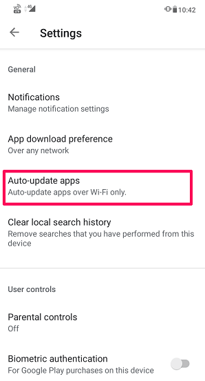 auto update apps on Android
