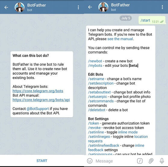 botfather Telegram bot 