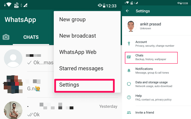 chat settings android