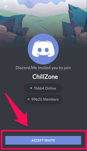 click on accept invite